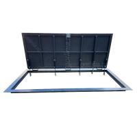 Люк в подвал Стелс в раме из сортового уголка на петлях с амортизаторами скрытой установки под плитку