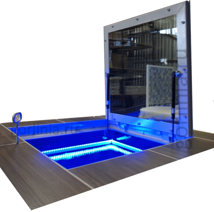 Стеклянный люк подвала с тройным триплексом 24 мм в дверце