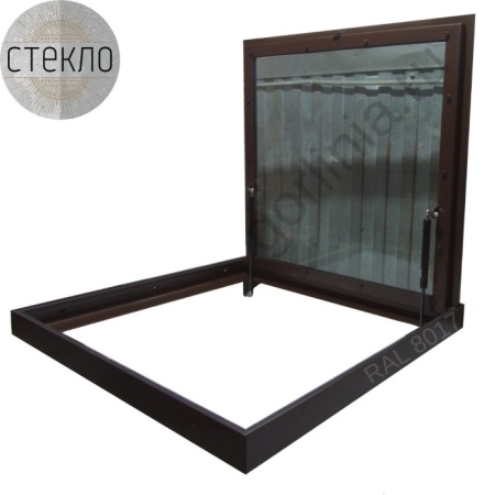 Люк в подвал со стеклом стеклогор 800х800*75 