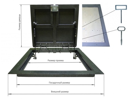 Напольный люк Стелс 1000*800п конструкция
